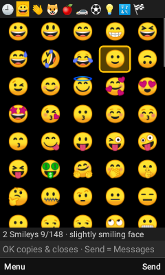 Emoji Pad showing a grid of smileys